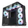 GAMEON Emperor Midnight III Series Front Side & Left Side Tempered Glass Panel Mid Tower Gaming Case with 7 ARGB Fans - Black