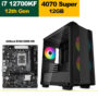 Gaming PC i7-12700KF, ASRock B760 DDR5 MB, 32GB DDR5 RAM, 1TB NVMe SSD, RTX 4070 Super 12GB VGA, 750 Watt PSU, DeepCool CC360 ARGB Micro ATX Tower Case, Windows 11 Pro License
