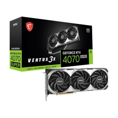 MSI GeForce RTX 4070 Super Ventus 3X Black OC Edition 12GB GDDR6X Graphics Card