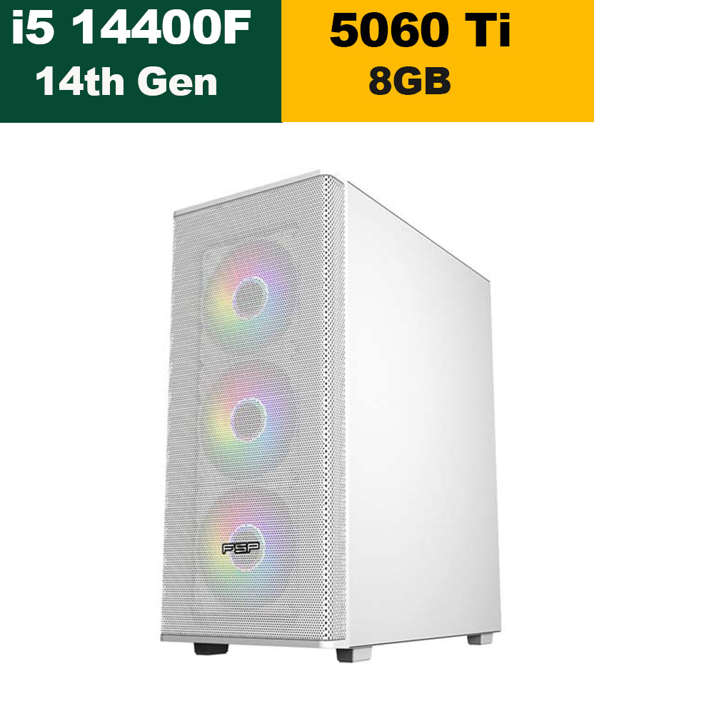 Gaming PC, i5-14400F, RTX 5060 Ti 8GB 16GB...